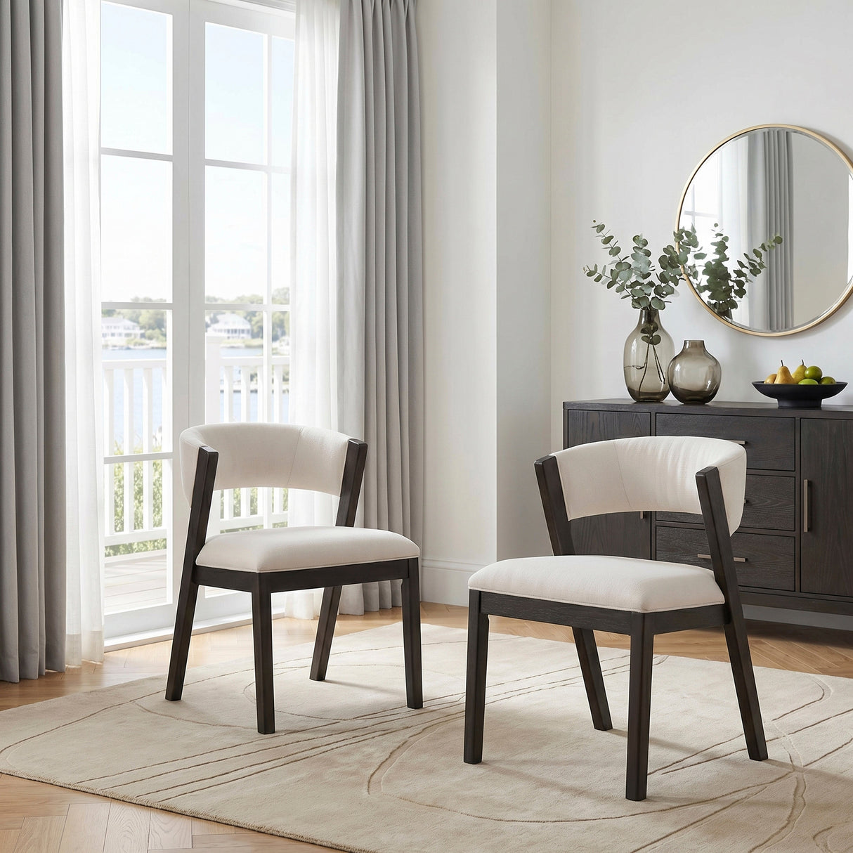 Soma Black/Beige Side Chair, Set of 2 by Homelegance at Eve Furniture