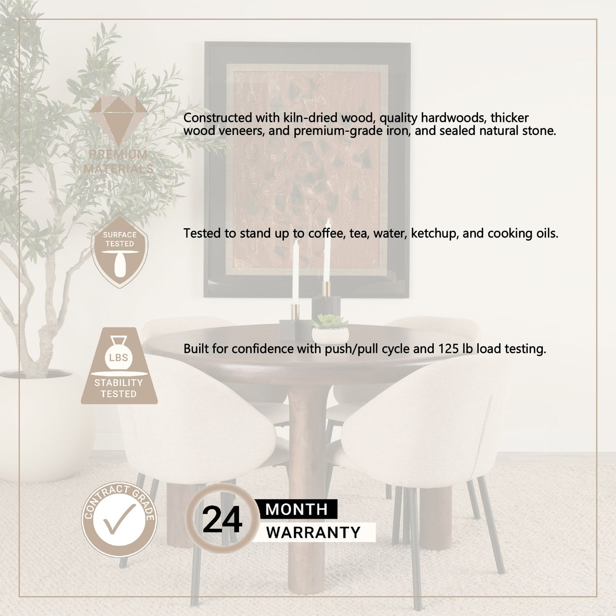Soma Light Brown Mango Wood Round Dining Table by Mercana at Eve Furniture