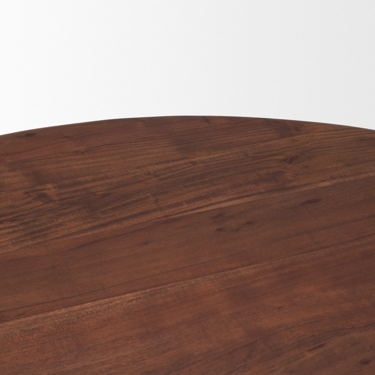 Soma Red Brown Acacia Wood Round Dining Table by Mercana at Eve Furniture
