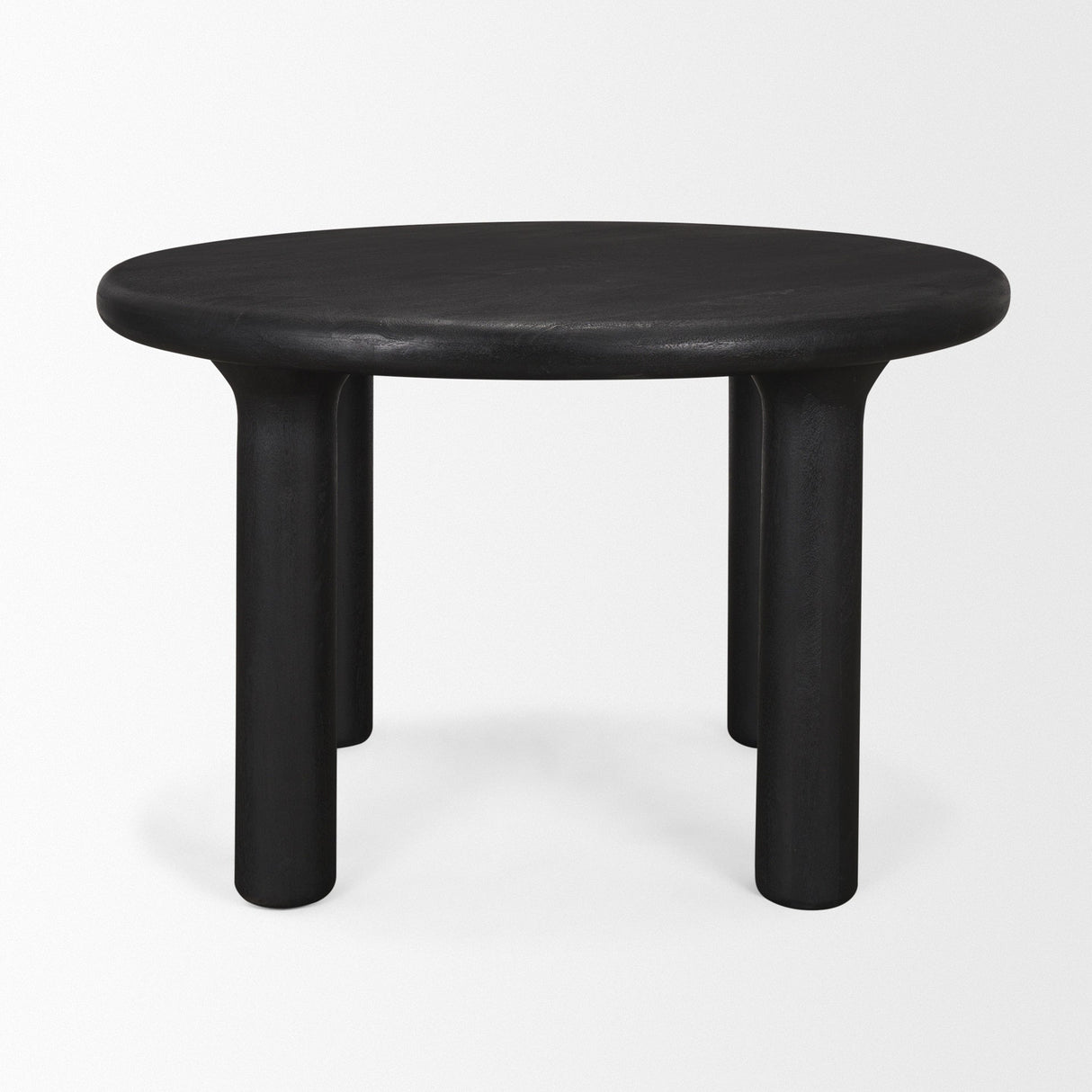 Soma Textured Black Mango Wood Round Dining Table by Mercana at Eve Furniture
