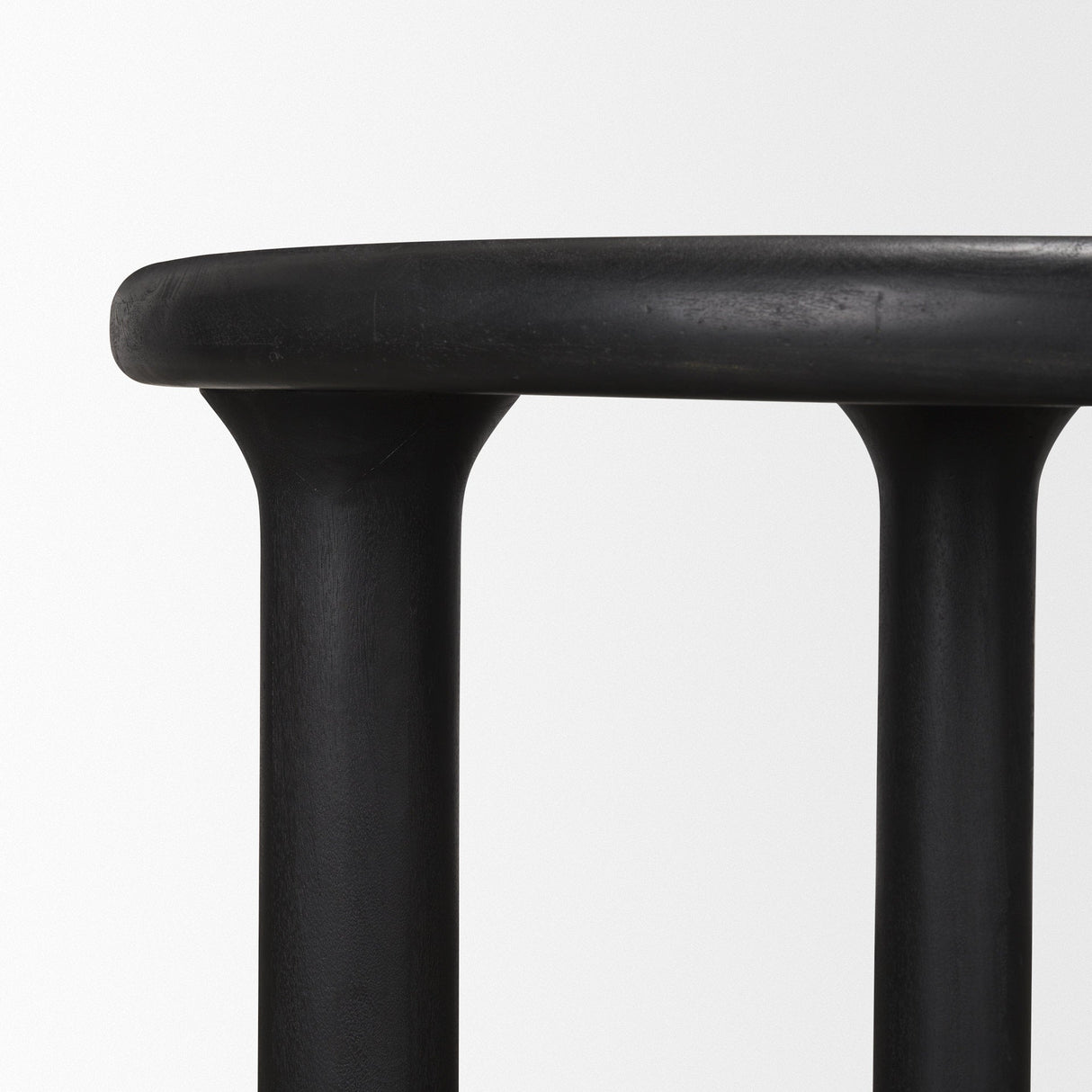 Soma Textured Black Mango Wood Round Dining Table by Mercana at Eve Furniture