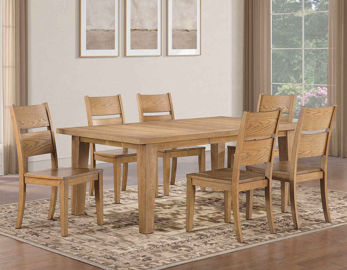 Sommerset Natural Oak 5-Piece 64-96 Ladder Back Dining Set by Steve Silver at Eve Furniture
