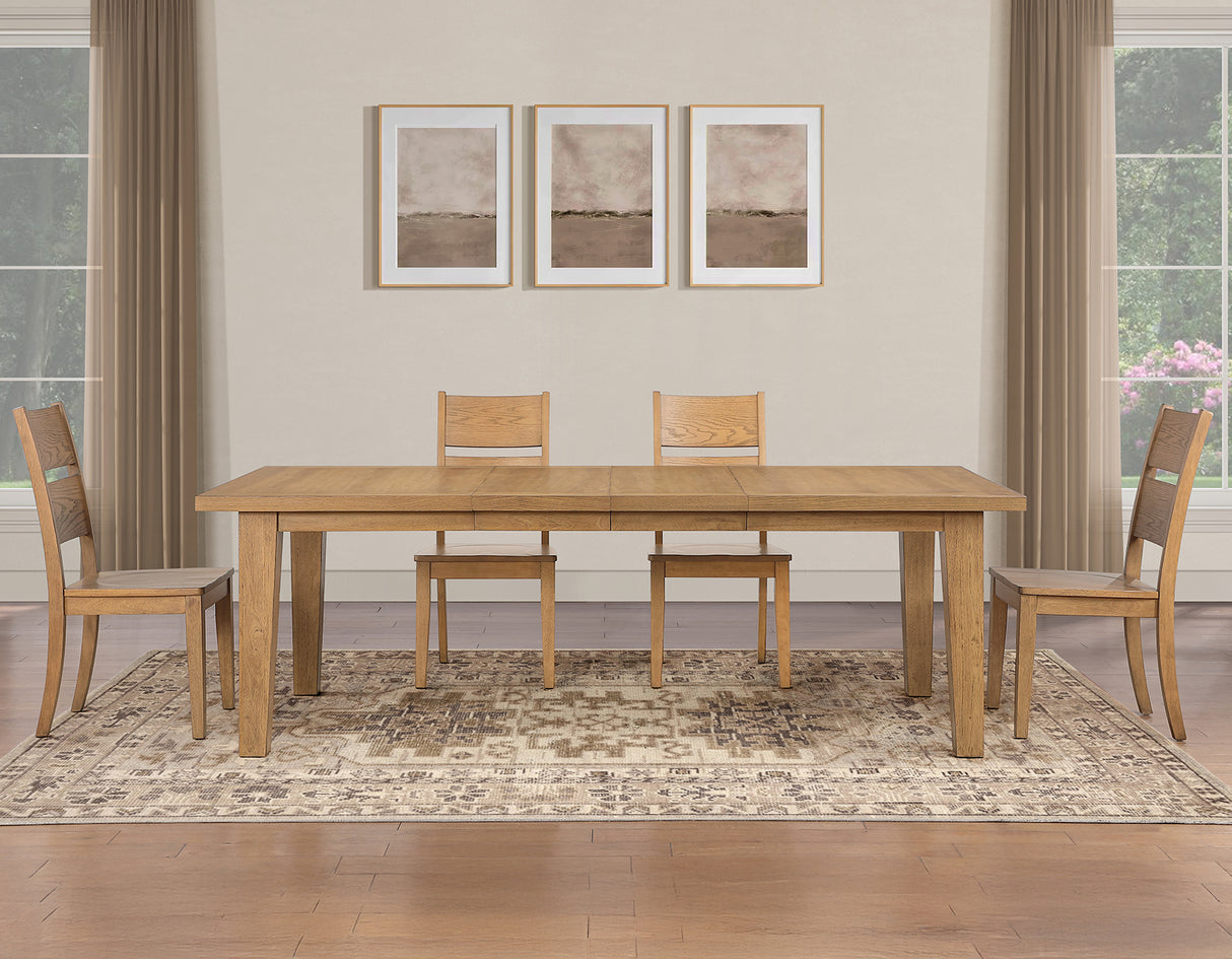 Sommerset Natural Oak 5-Piece 64-96 Ladder Back Dining Set by Steve Silver at Eve Furniture