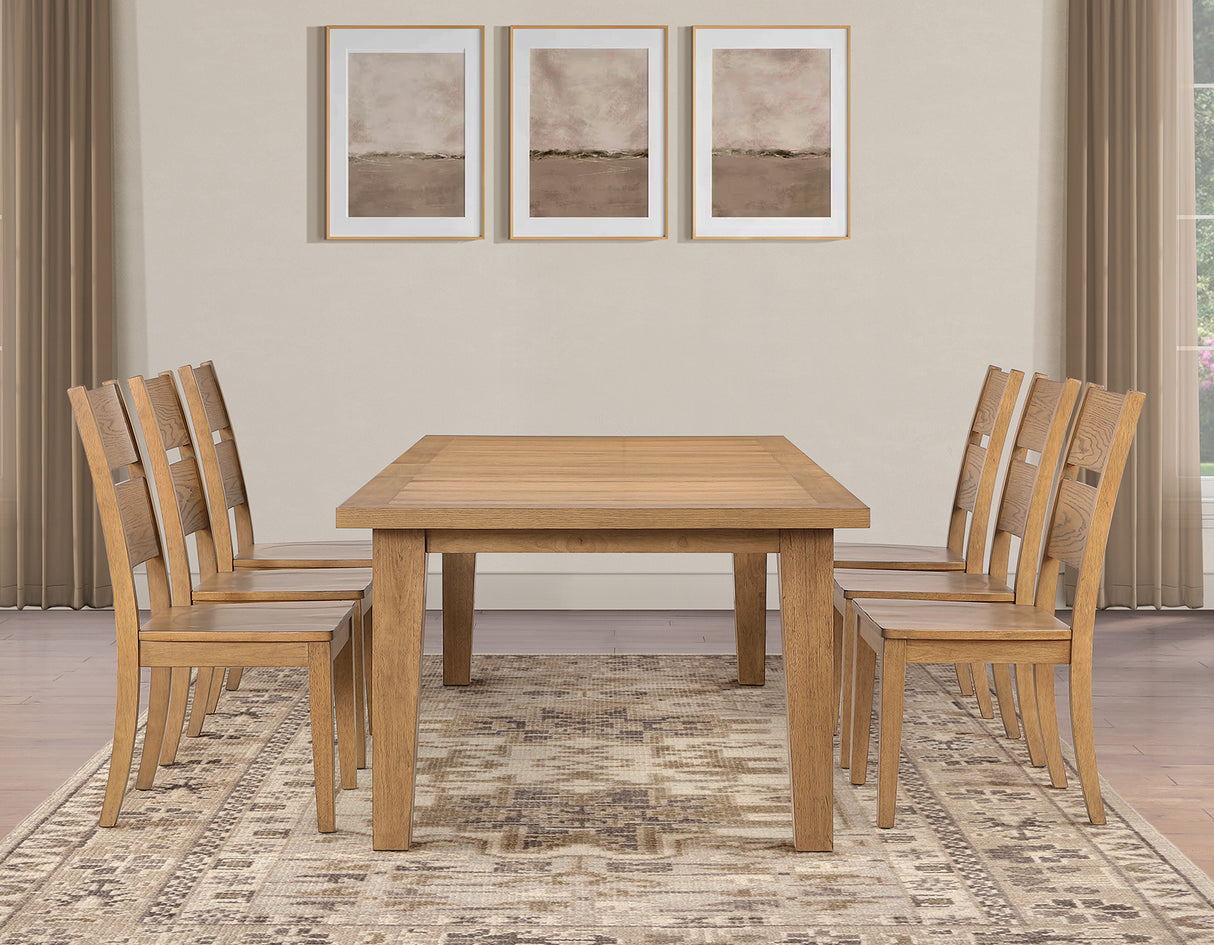 Sommerset Natural Oak 5-Piece 64-96 Ladder Back Dining Set by Steve Silver at Eve Furniture