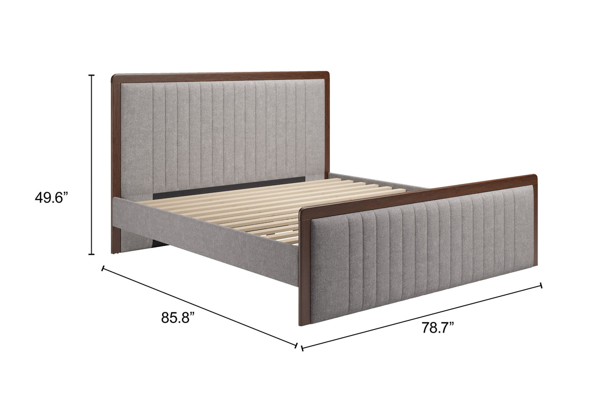 Somune Gray & Walnut King Bed by Zuomod at Eve Furniture