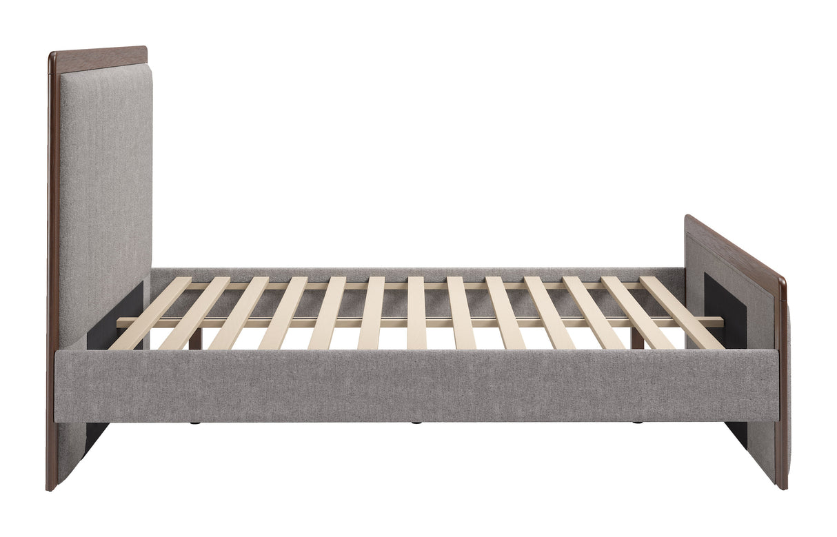 Somune Gray & Walnut Queen Bed by Zuomod at Eve Furniture