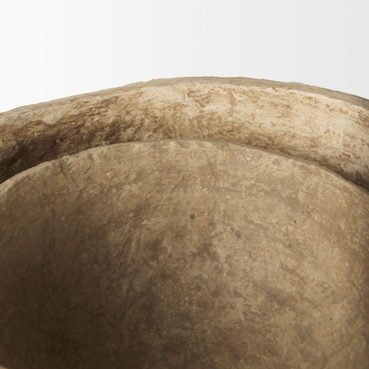 Sonam Set of 2 Beige Paper Mache Spiked Bowls by Mercana at Eve Furniture