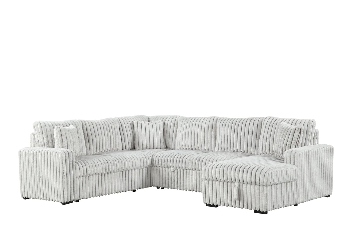 Sonic Gray Sectional With Pull-Out Bed by Happy Homes at Eve Furniture