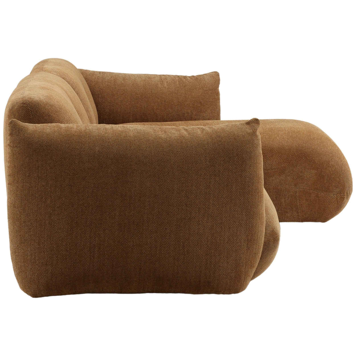 Sonique Chaise Sectional, Caramel by Dovetail at Eve Furniture