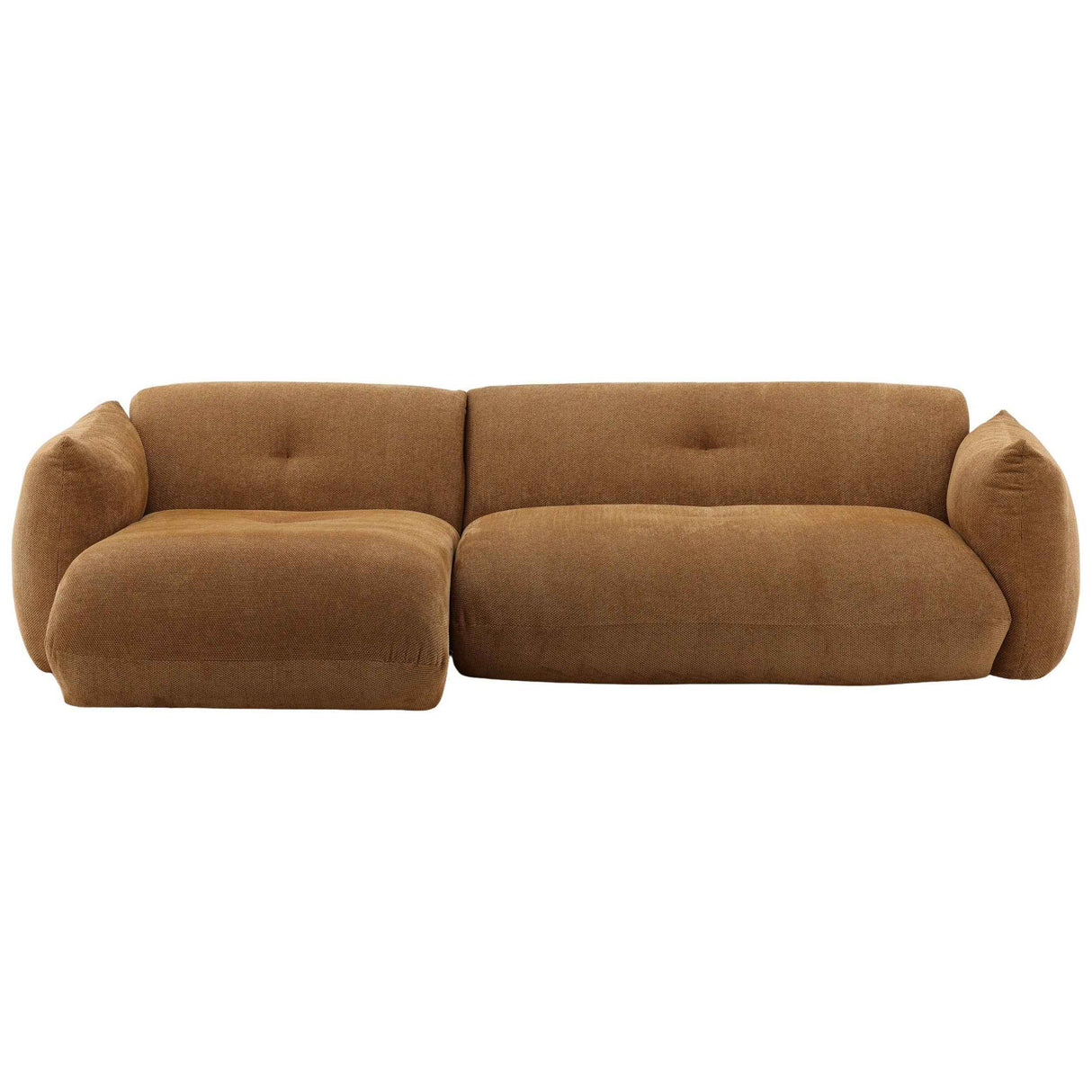 Sonique Chaise Sectional, Caramel by Dovetail at Eve Furniture