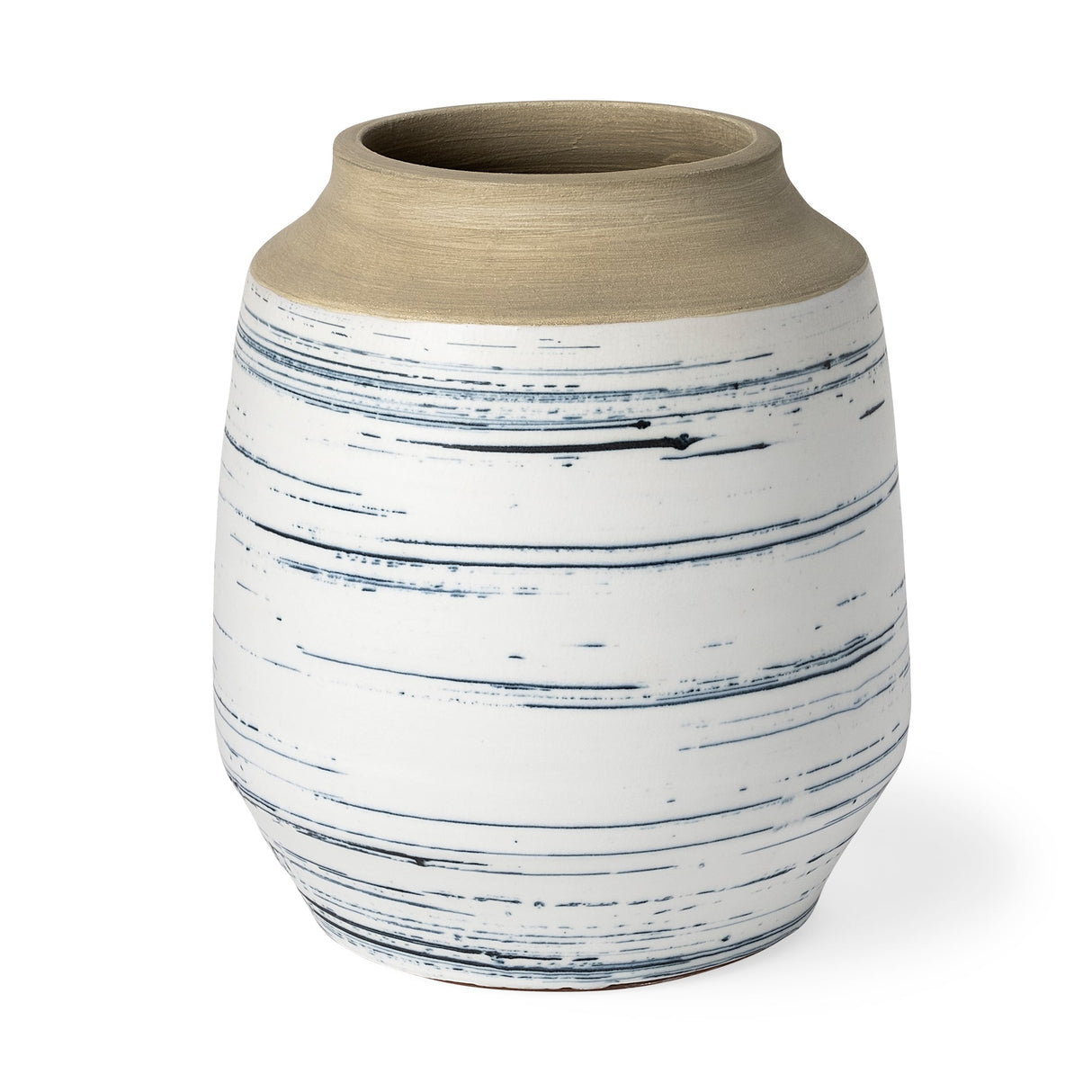 Sonnett Tall White/Blue Ceramic Vase by Mercana at Eve Furniture
