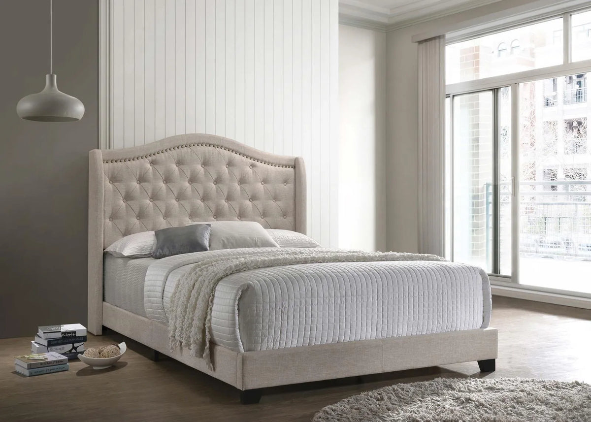 Sonoma Beige Camel Back Full Bed by Coaster at Eve Furniture