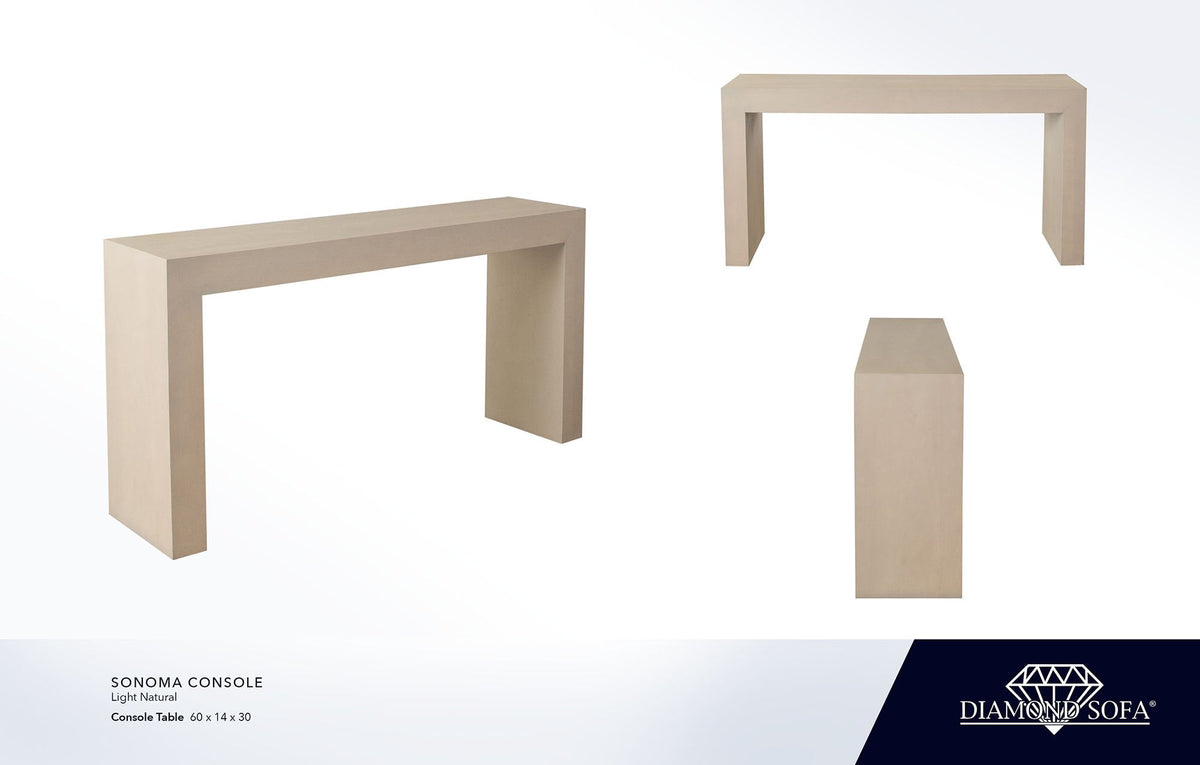 Sonoma Light Natural Wood Console Table by Diamond Sofa at Eve Furniture
