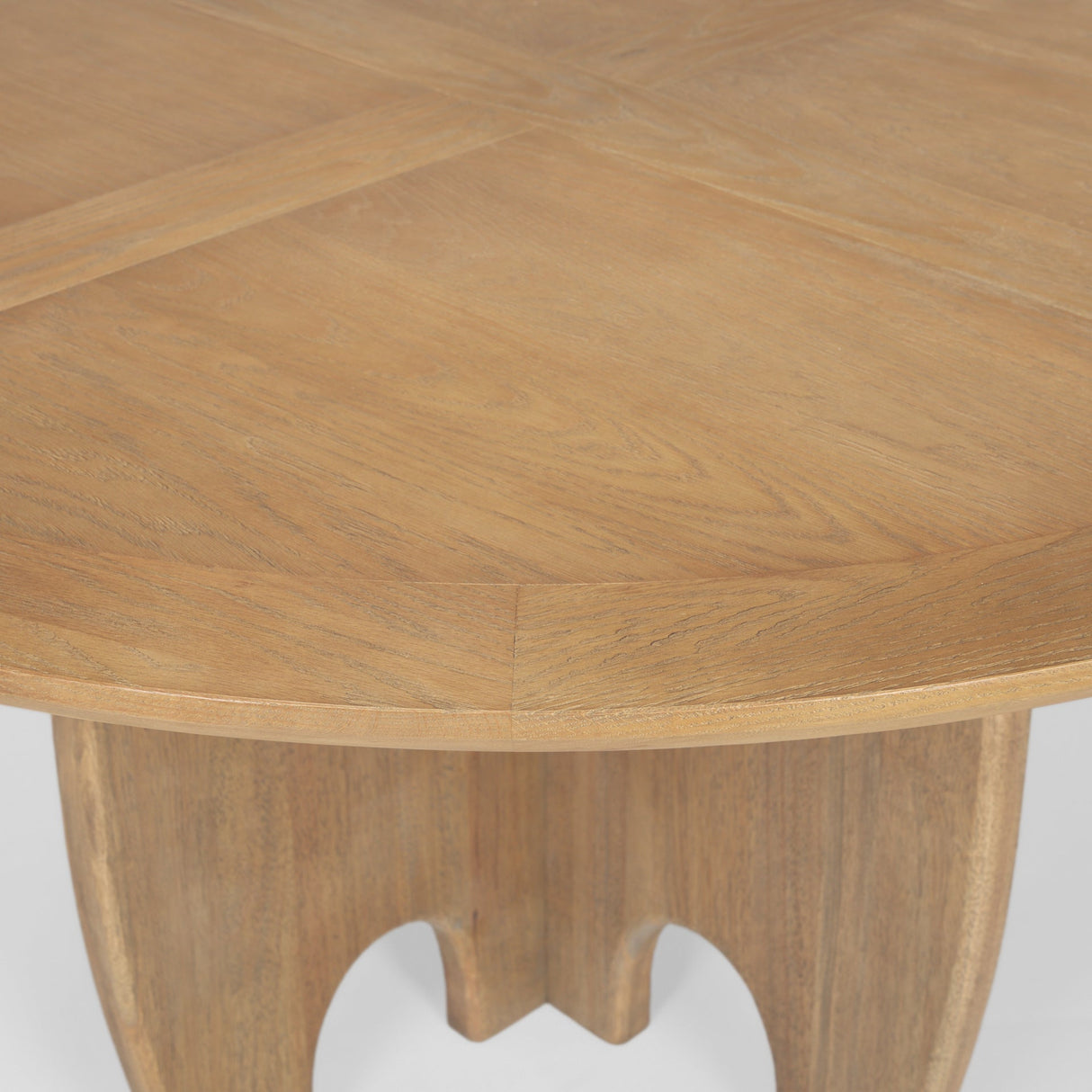 Sonomi Brown Solid Rubber Wood w/ Round Oak Tabletop Dining Table by Mercana at Eve Furniture