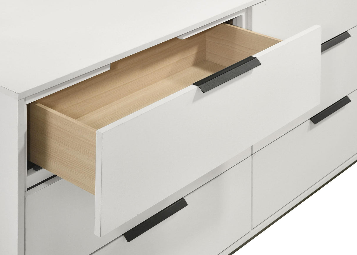 Sonora 6-drawer Bedroom Dresser White by Coaster at Eve Furniture