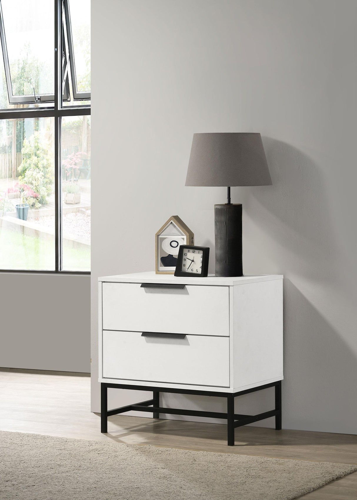 Sonora White 2-drawer Nightstand Bedside Table by Coaster at Eve Furniture