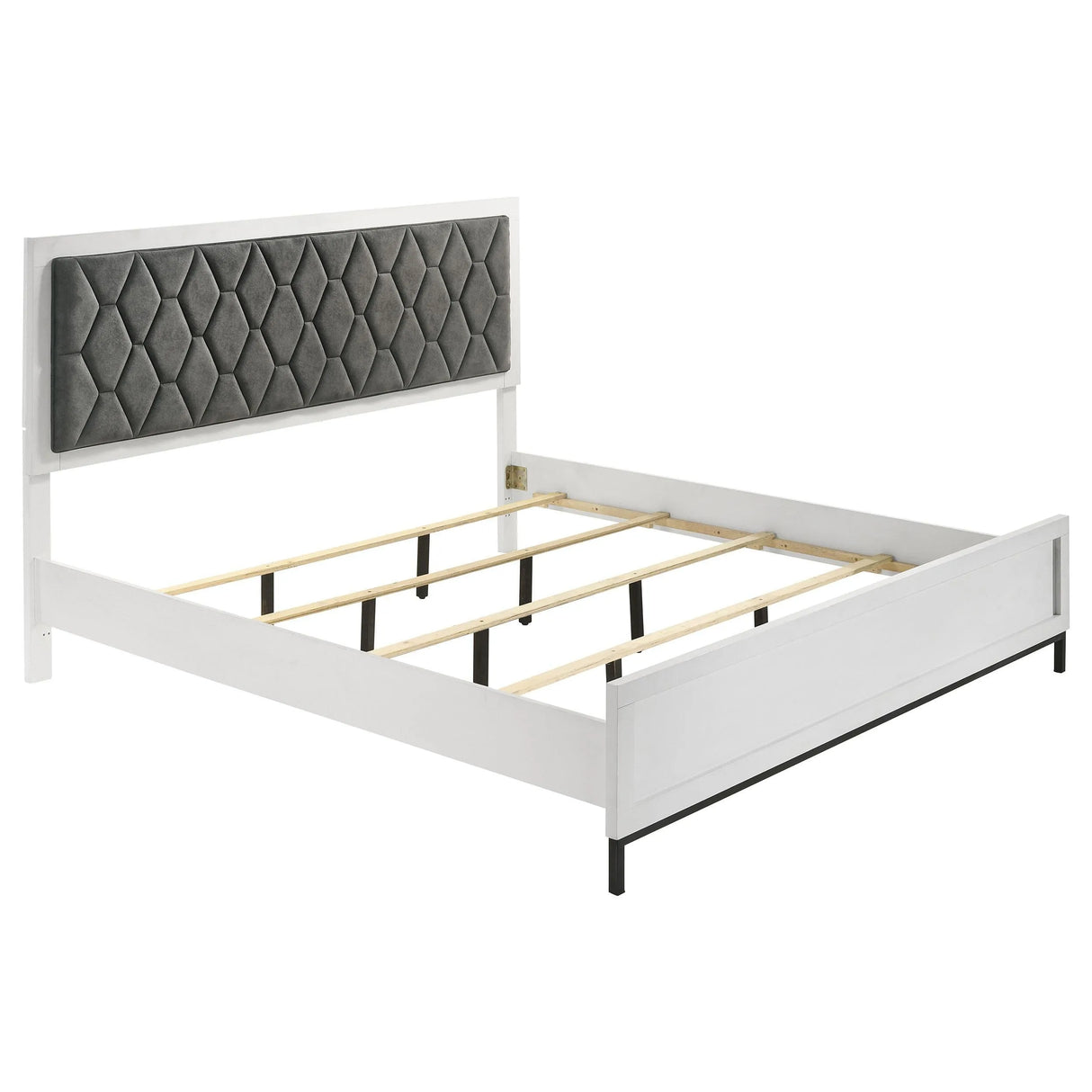 Sonora White Eastern King Upholstered Panel Bed by Coaster at Eve Furniture