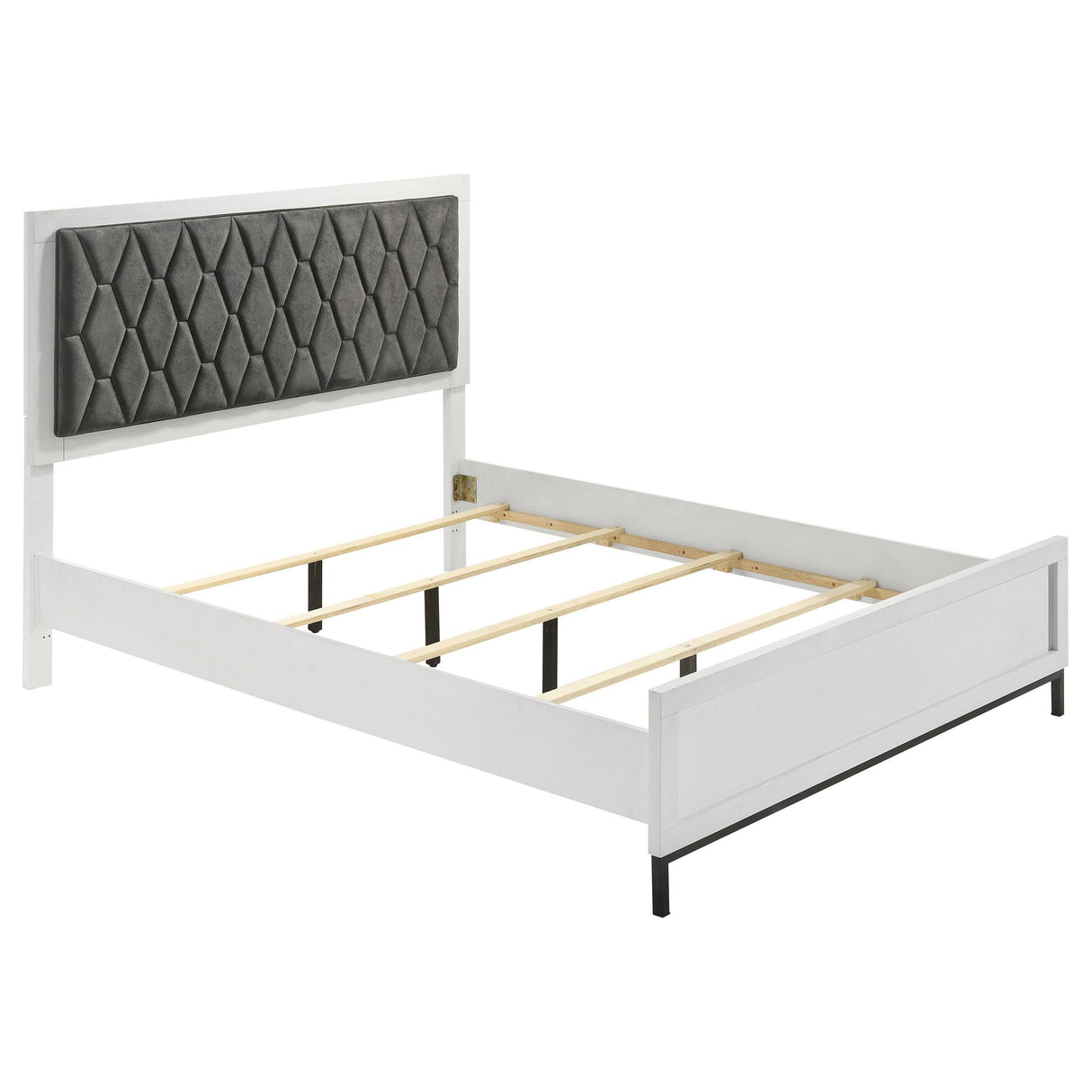 Sonora White Queen Upholstered Panel Bed by Coaster at Eve Furniture