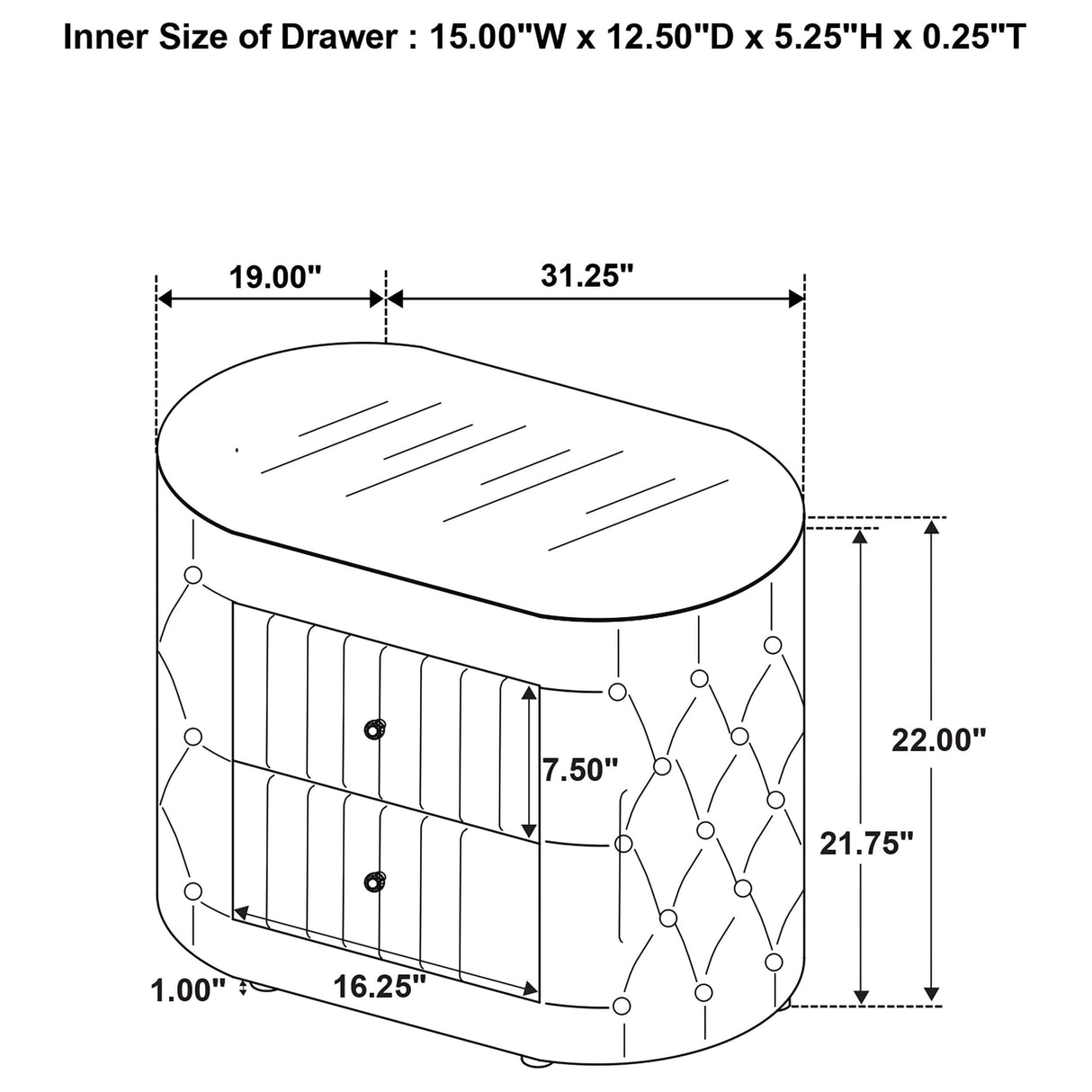 Sonya Ivory 2-Drawer Nightstand by Coaster at Eve Furniture