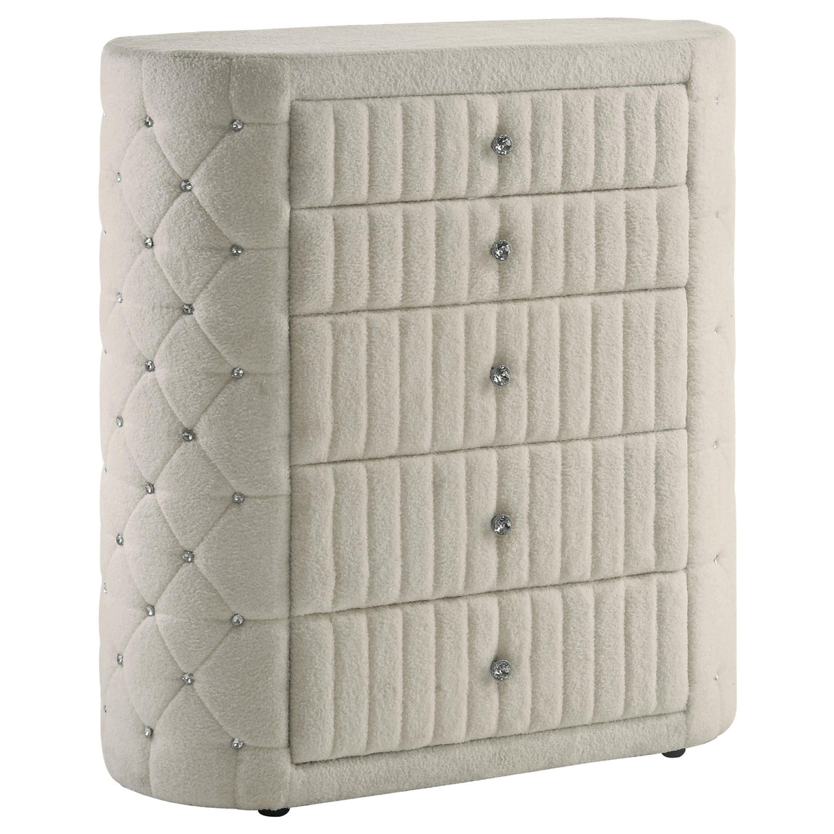 Sonya Ivory 5-Piece Upholstered Eastern King Bedroom Set by Coaster at Eve Furniture