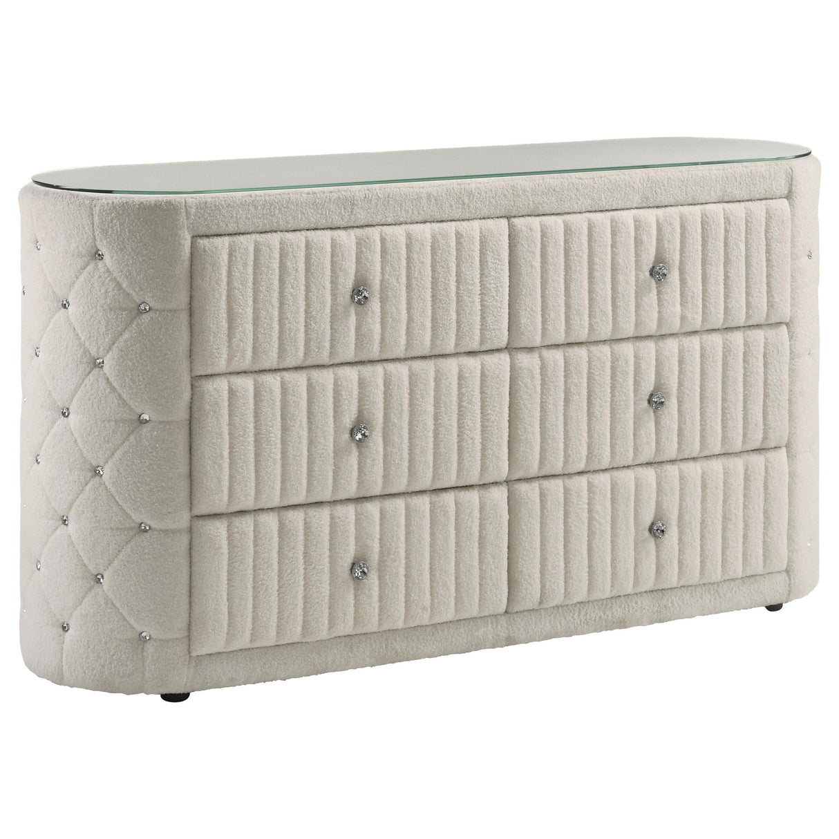 Sonya Ivory 5-Piece Upholstered Eastern King Bedroom Set by Coaster at Eve Furniture