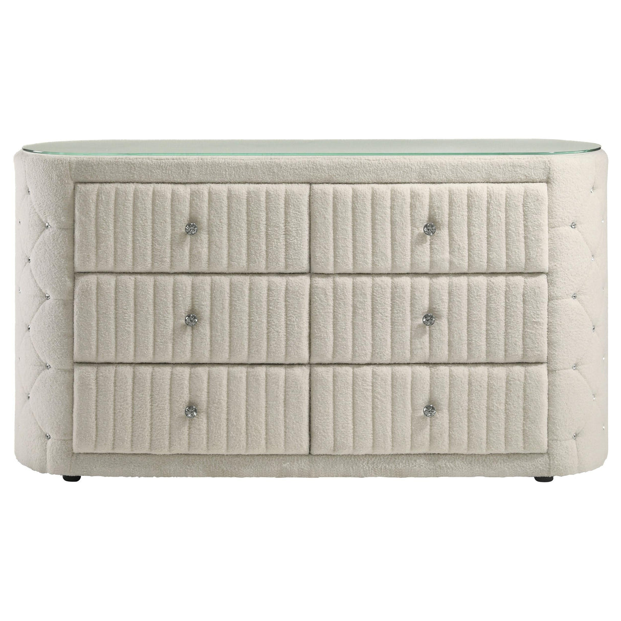 Sonya Ivory 6-Drawer Upholstered Bedroom Dresser by Coaster at Eve Furniture