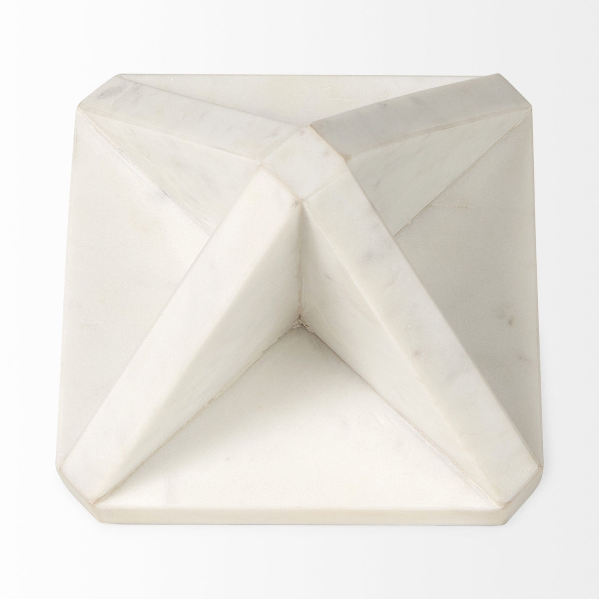 Sophia 5.5 L x 5.5 W x 8.5 H White Marble Decor Stand by Mercana at Eve Furniture