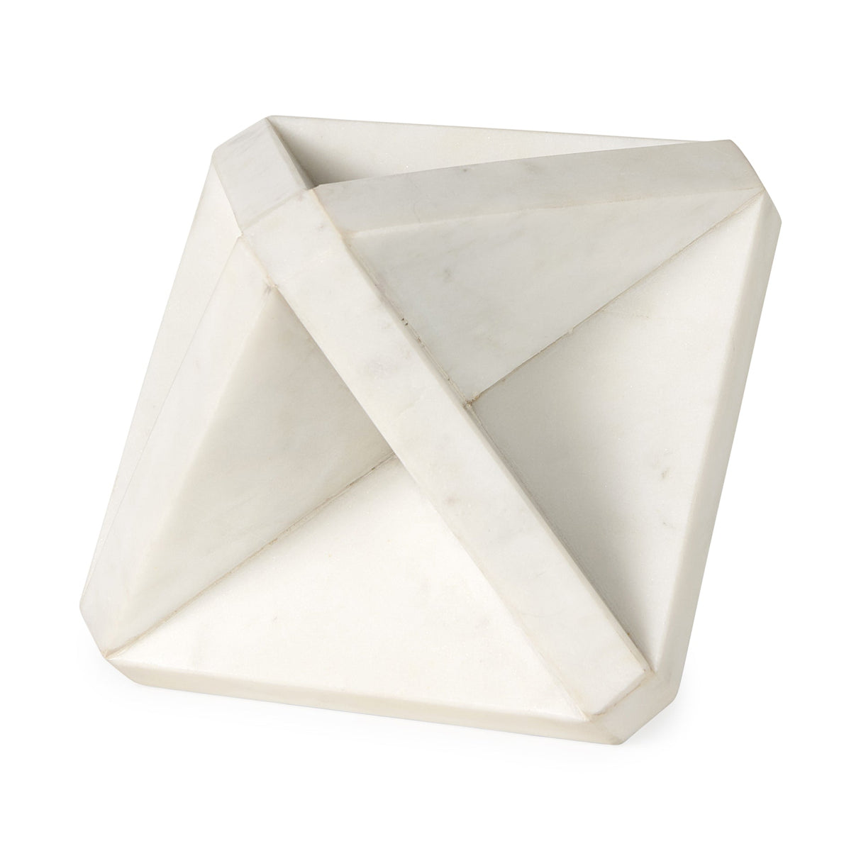 Sophia 5.5 L x 5.5 W x 8.5 H White Marble Decor Stand by Mercana at Eve Furniture