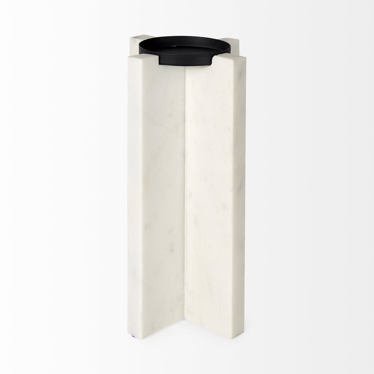 Sophia 5.5"L x 3.5"W x 10.5"H Marble Candle Holder Large by Mercana at Eve Furniture