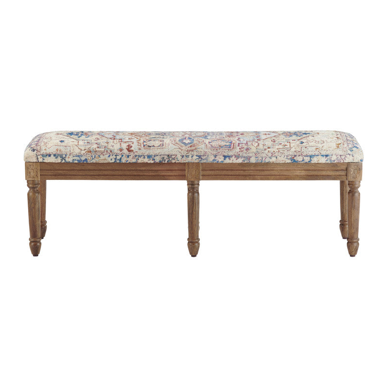 Sophia Brown/Cream Bench by Crestview at Eve Furniture