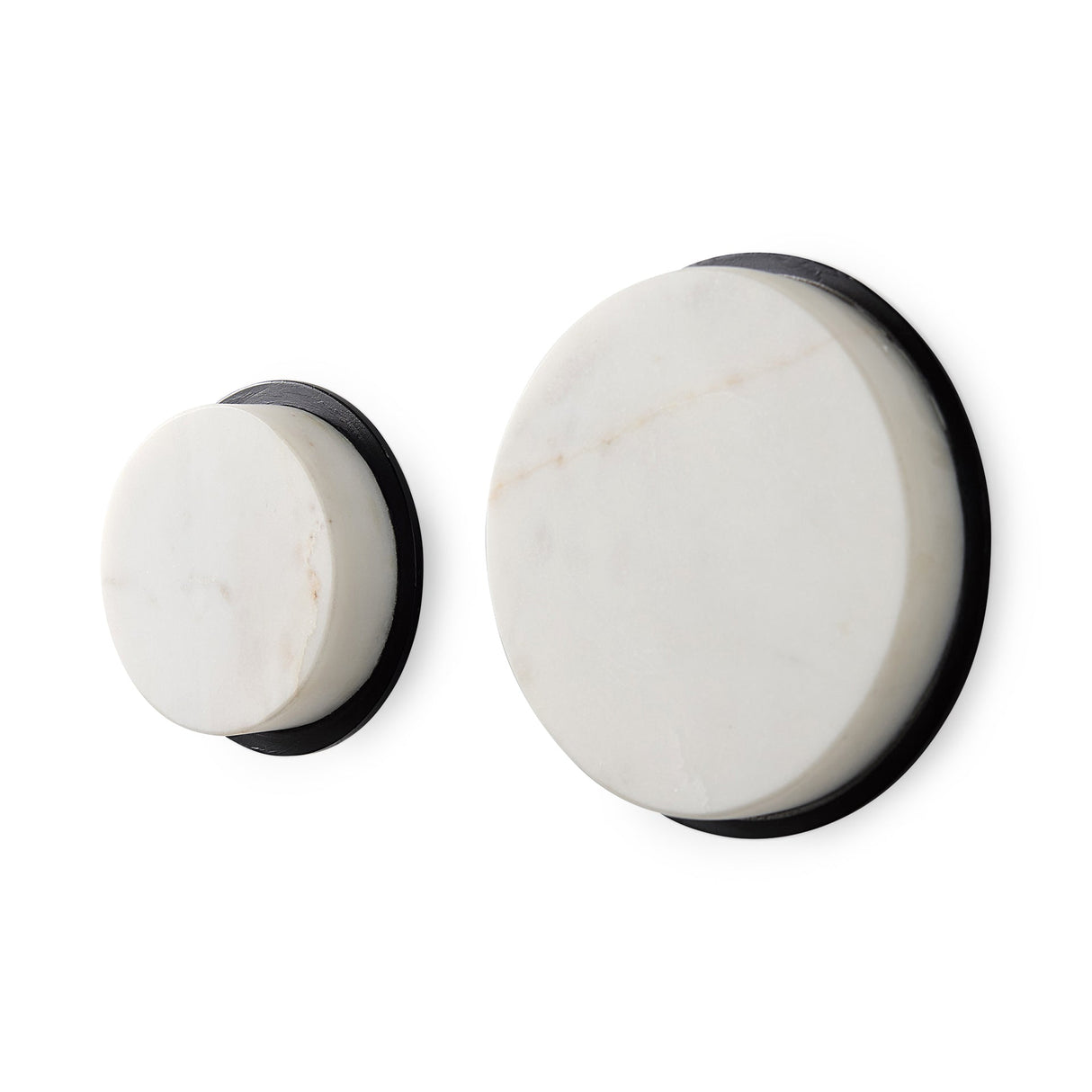 Sophia White Marble Set of 2 Wall Hooks by Mercana at Eve Furniture