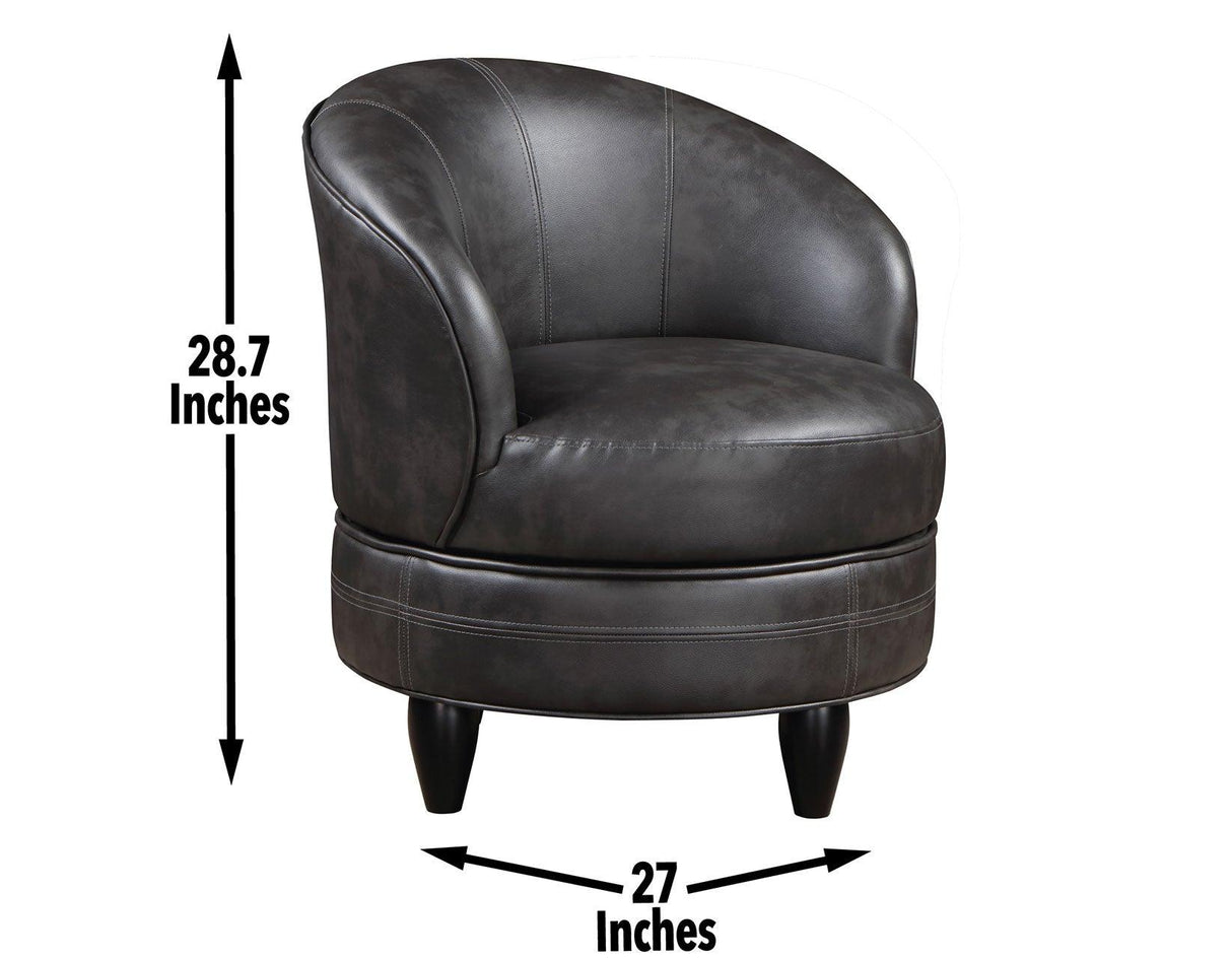 Sophia Gray Leatherette Swivel Accent Chair by Steve Silver at Eve Furniture