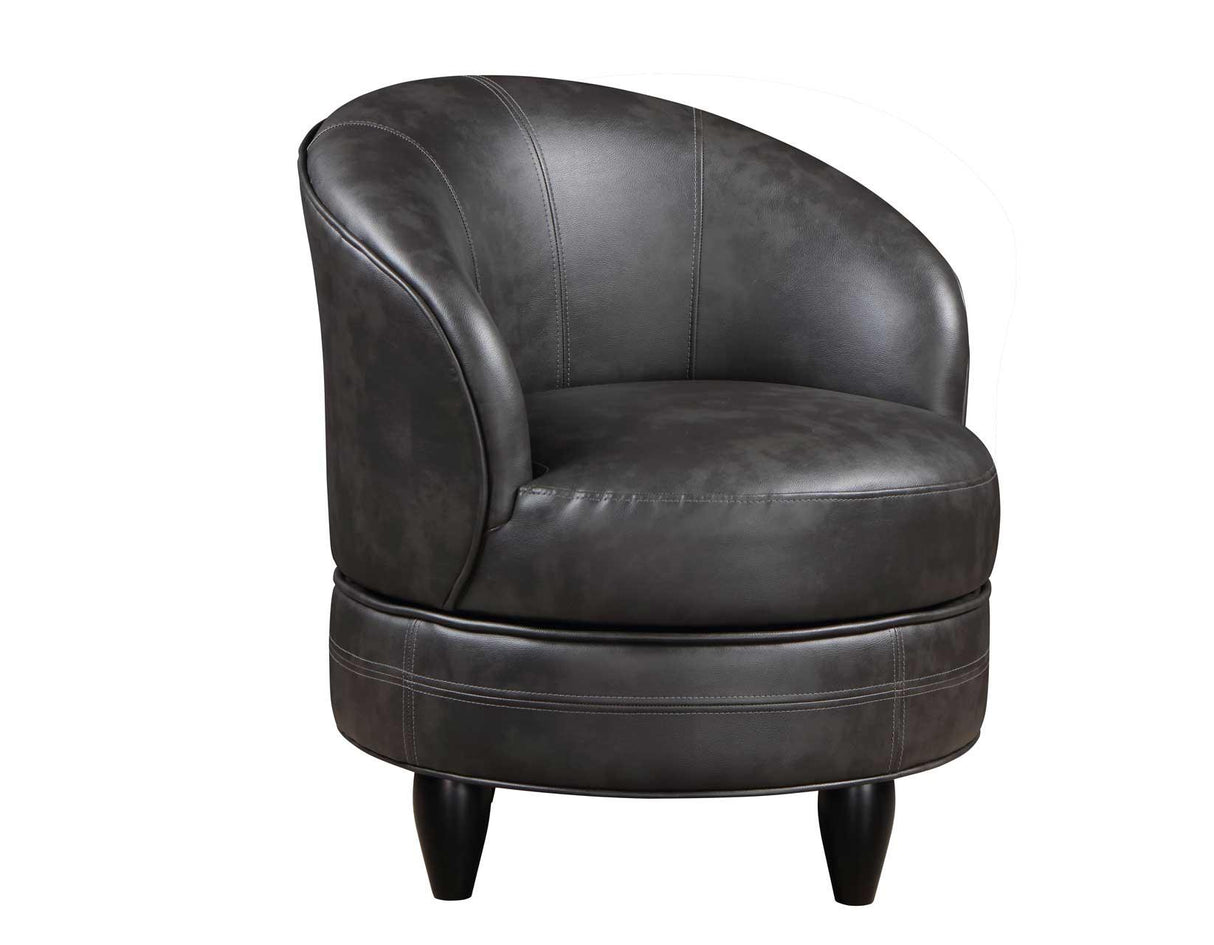 Sophia Gray Leatherette Swivel Accent Chair by Steve Silver at Eve Furniture