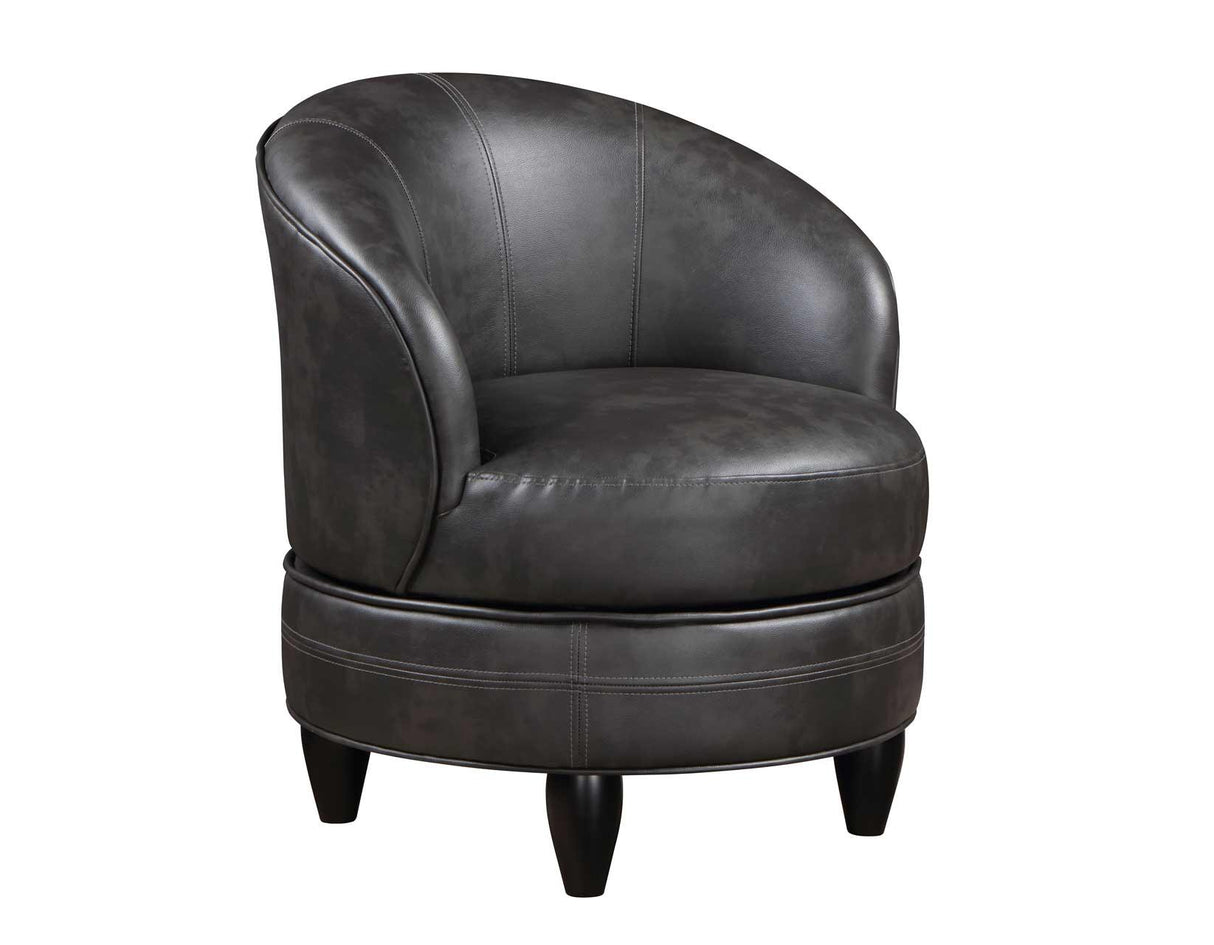 Sophia Gray Leatherette Swivel Accent Chair by Steve Silver at Eve Furniture