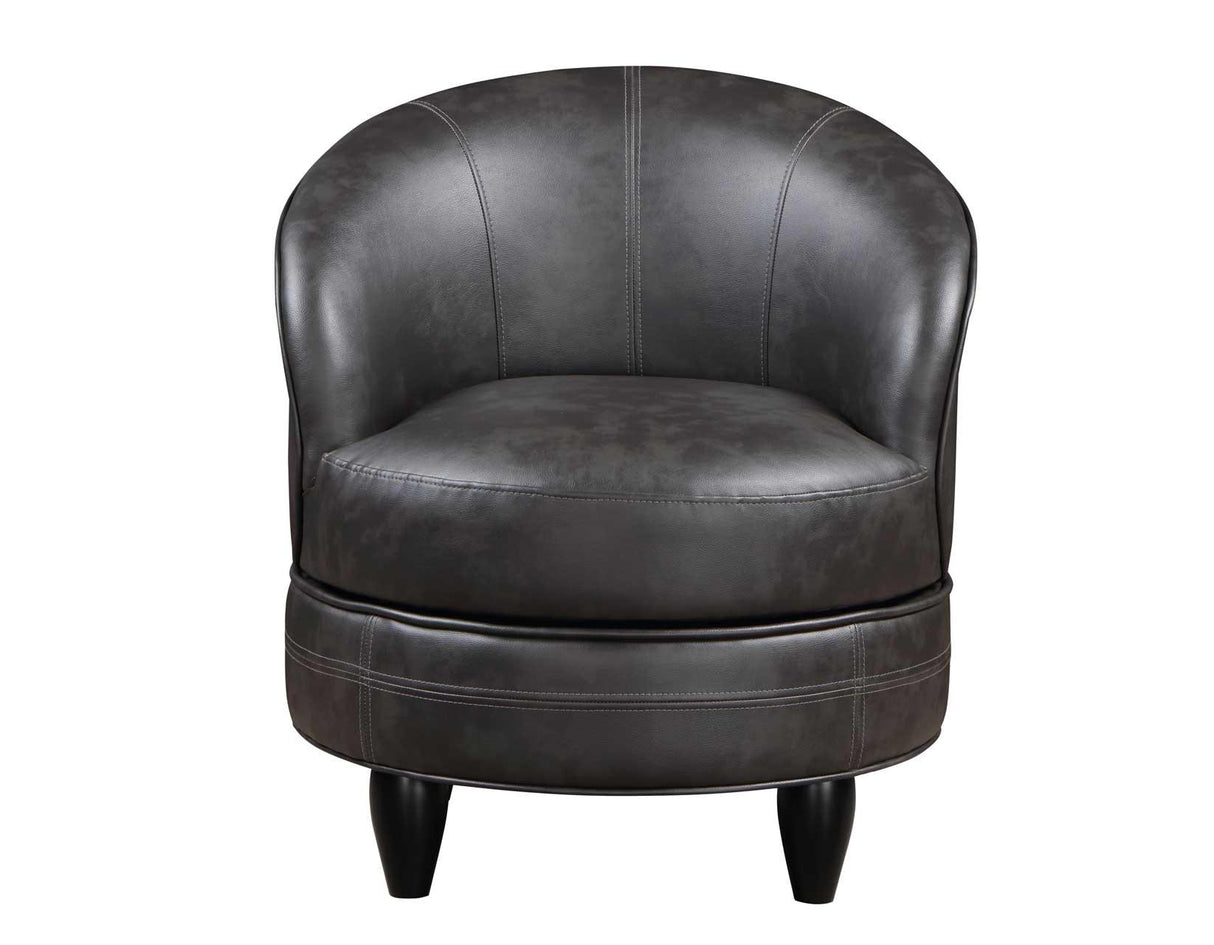 Sophia Gray Leatherette Swivel Accent Chair by Steve Silver at Eve Furniture