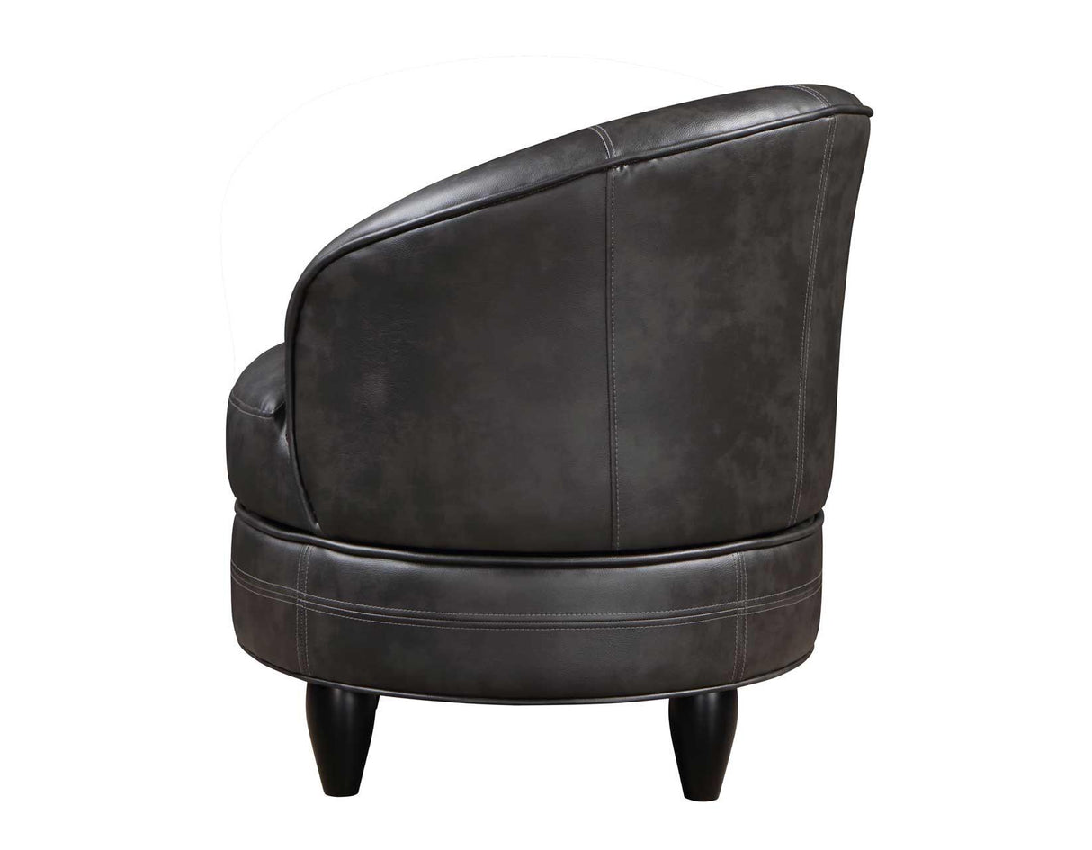 Sophia Gray Leatherette Swivel Accent Chair by Steve Silver at Eve Furniture