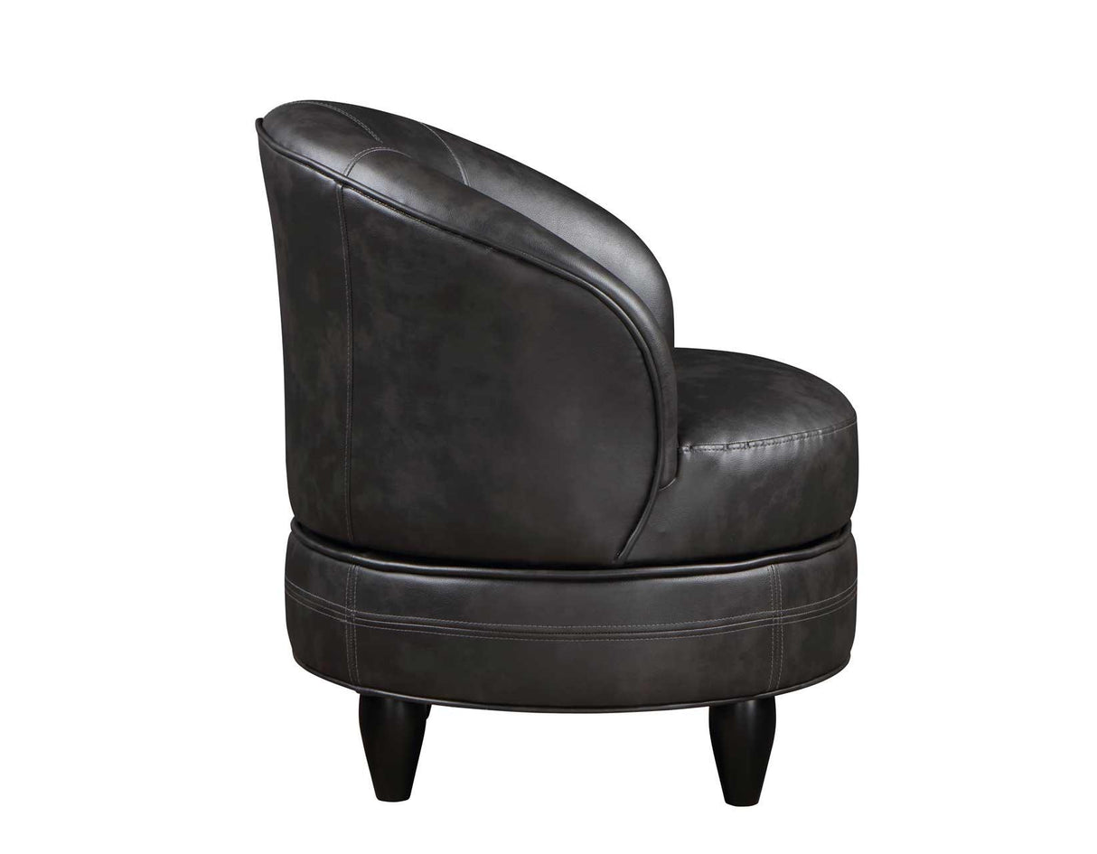 Sophia Gray Leatherette Swivel Accent Chair by Steve Silver at Eve Furniture