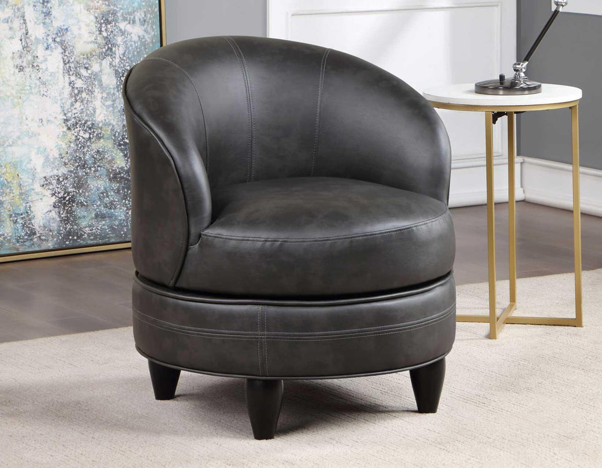 Sophia Gray Leatherette Swivel Accent Chair by Steve Silver at Eve Furniture