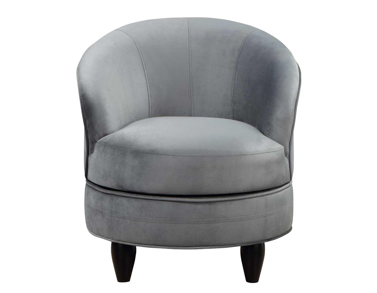 Sophia Gray Velvet Swivel Accent Chair by Steve Silver at Eve Furniture