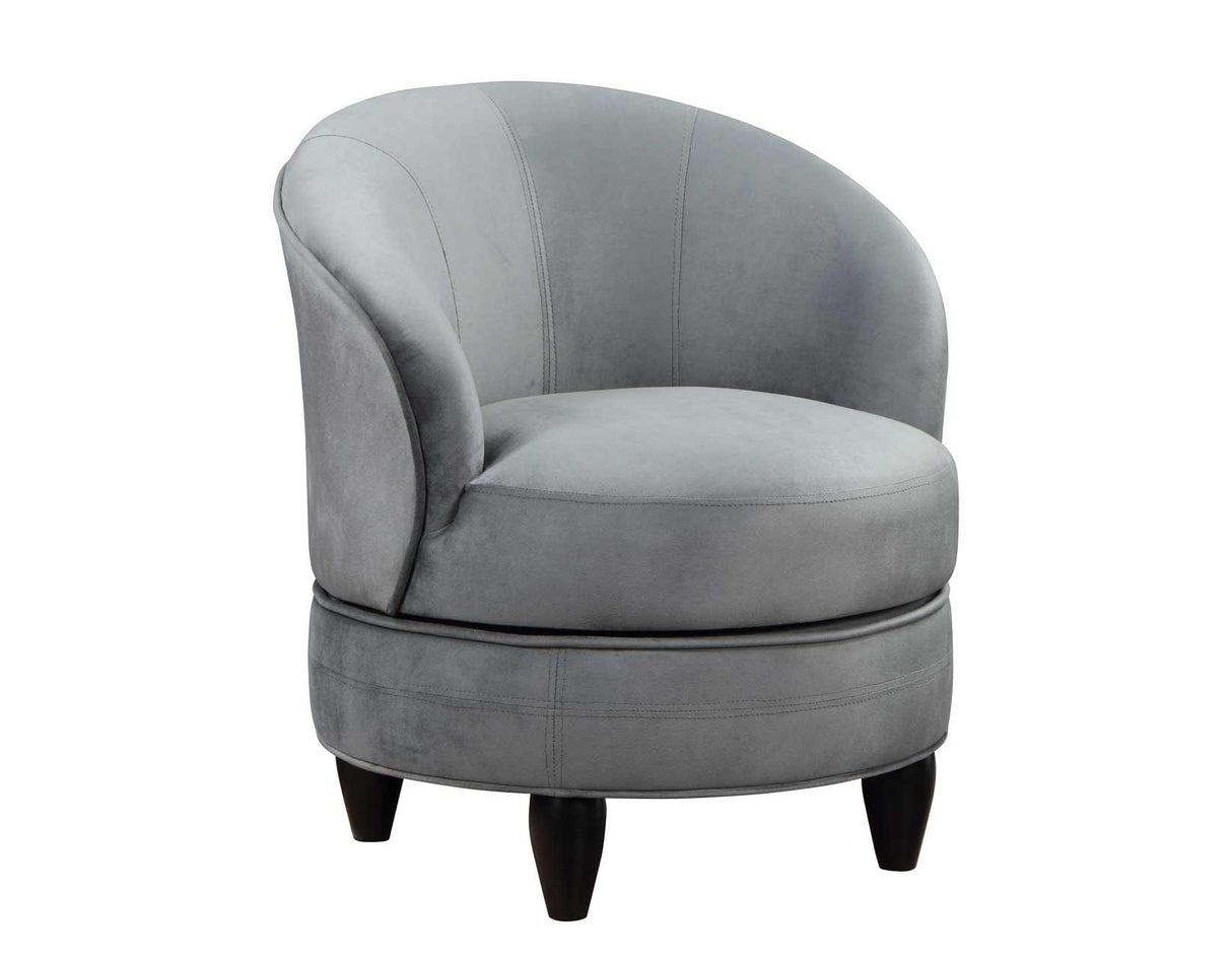 Sophia Gray Velvet Swivel Accent Chair by Steve Silver at Eve Furniture