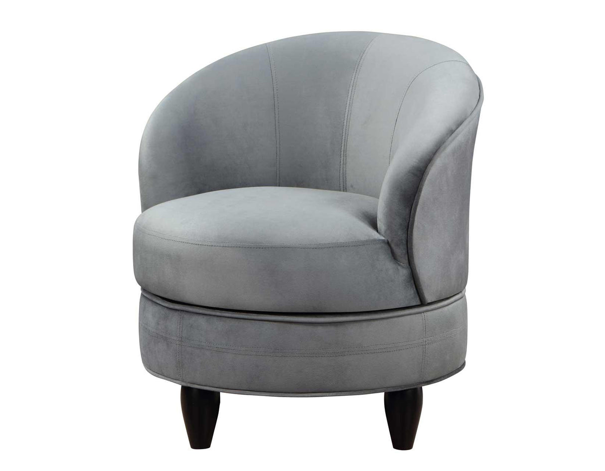 Sophia Gray Velvet Swivel Accent Chair by Steve Silver at Eve Furniture