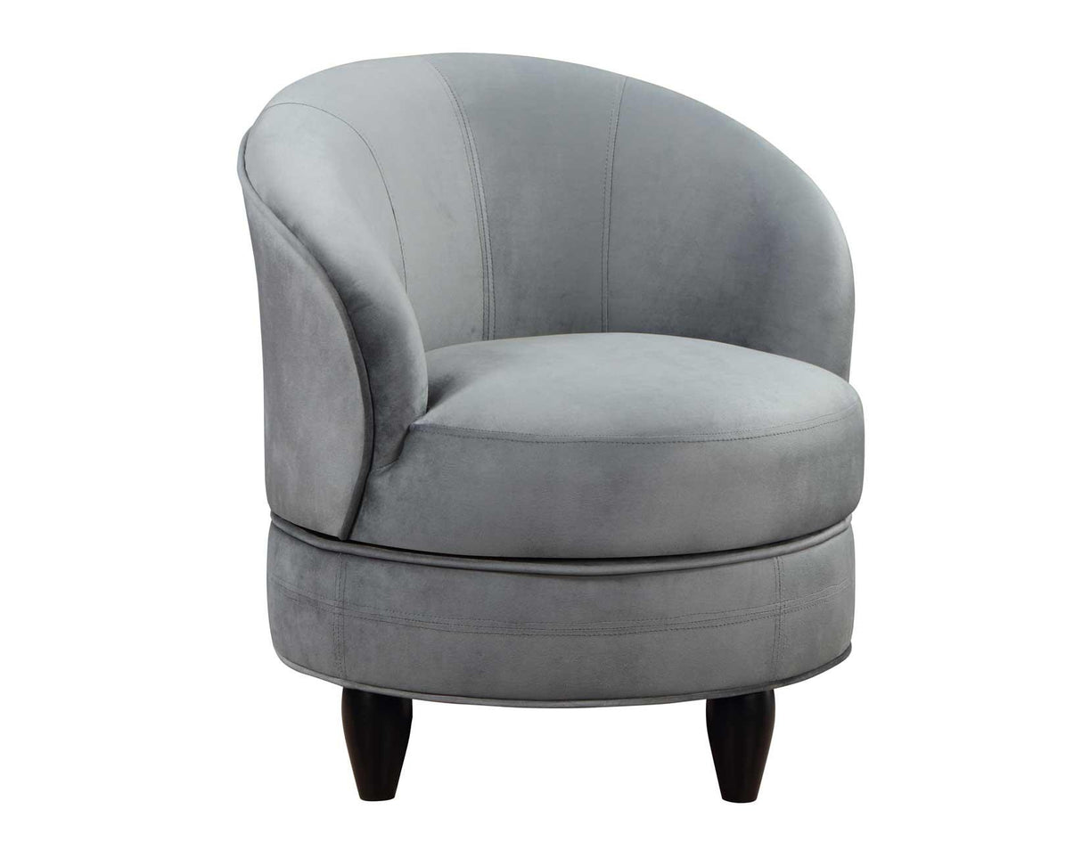 Sophia Gray Velvet Swivel Accent Chair by Steve Silver at Eve Furniture