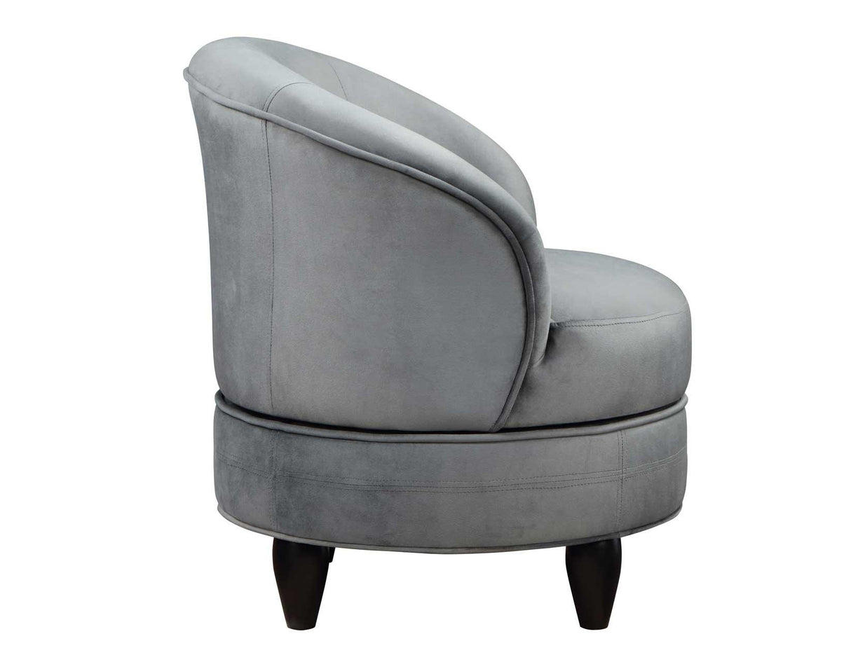 Sophia Gray Velvet Swivel Accent Chair by Steve Silver at Eve Furniture