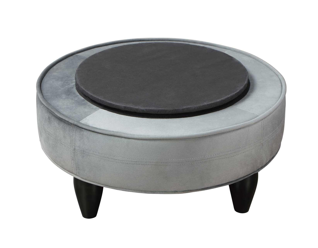 Sophia Gray Velvet Swivel Accent Chair by Steve Silver at Eve Furniture