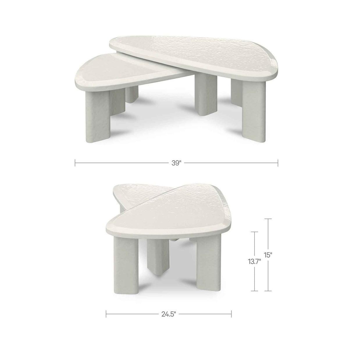 Sophie Cream Lacquer Outdoor Nesting Table Set by Moe's Home at Eve Furniture