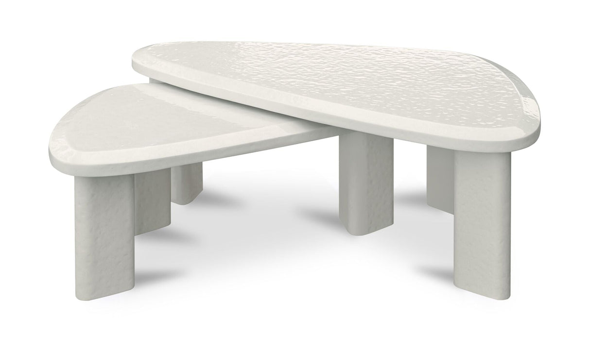 Sophie Outdoor Nesting Table Set Cream Lacquer by Moe's Home at Eve Furniture