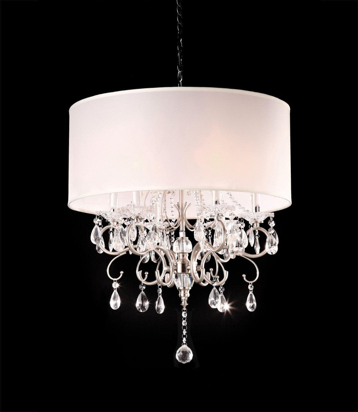 Sophy White/Chrome Ceiling Lamp by Furniture of America at Eve Furniture