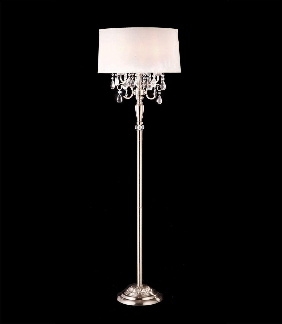 Sophy White/Chrome Floor Lamp by Furniture of America at Eve Furniture