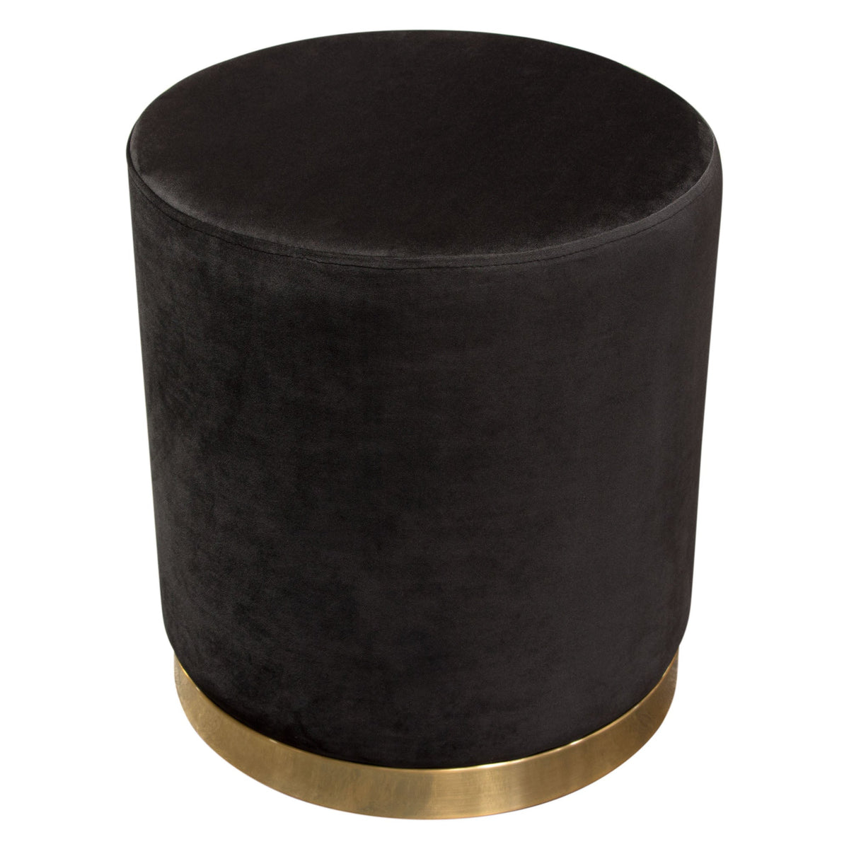 Sorbet Black Round Accent Ottoman by Diamond Sofa at Eve Furniture