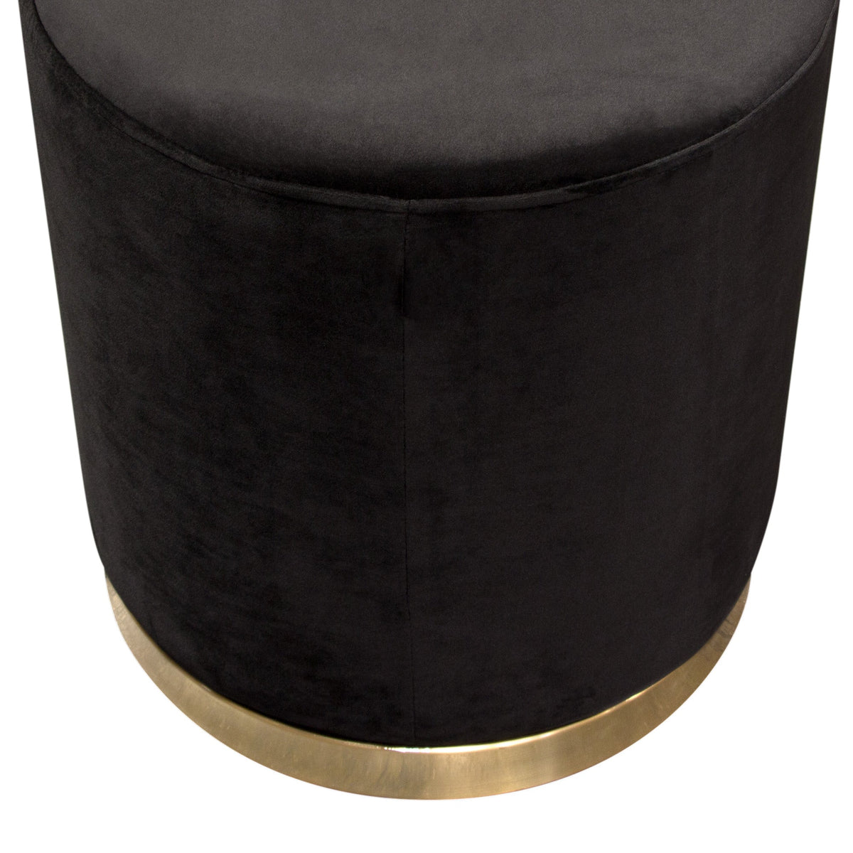 Sorbet Black Round Accent Ottoman by Diamond Sofa at Eve Furniture